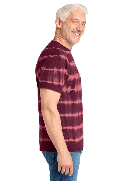 Merlt/Burg Port & Co Allover Stripe Tie-Dye Tee PC142