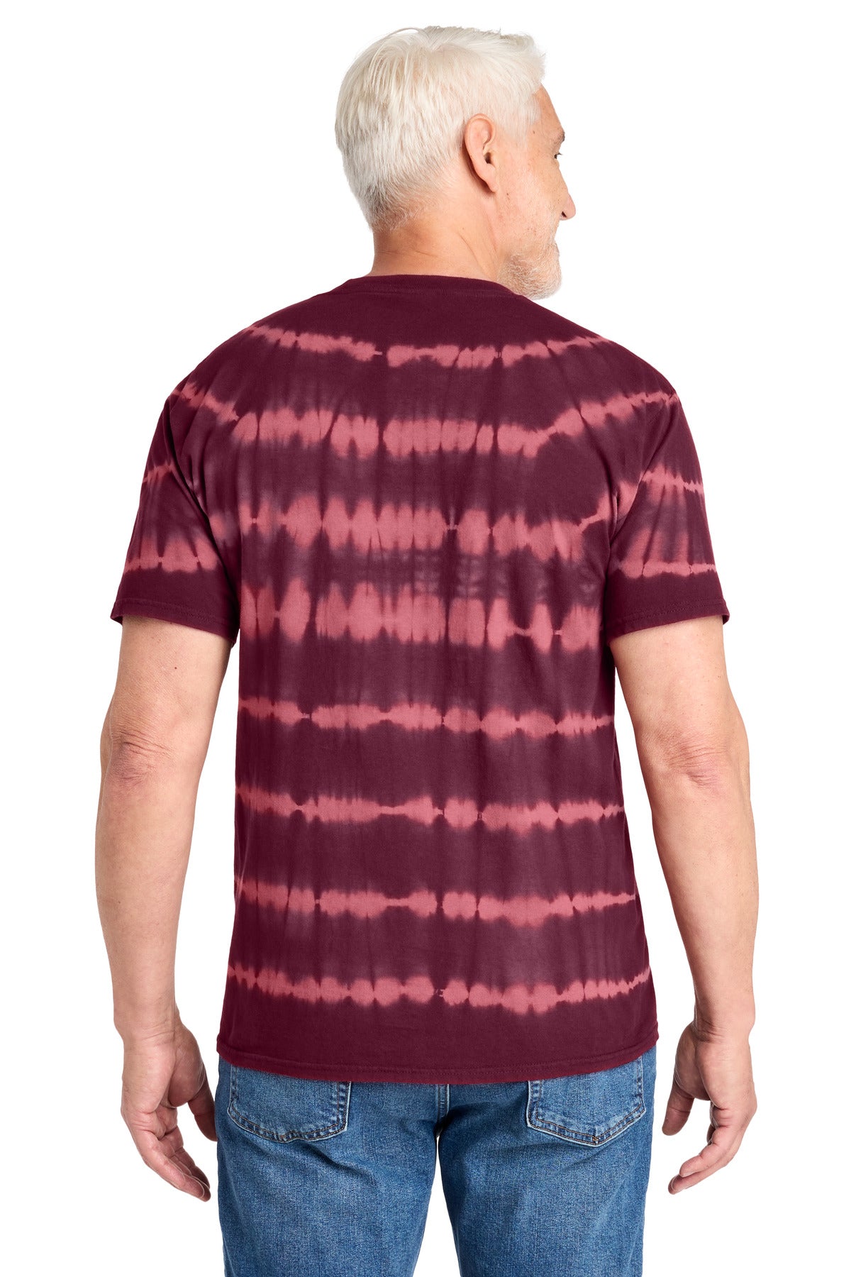 Merlt/Burg Port & Co Allover Stripe Tie-Dye Tee PC142