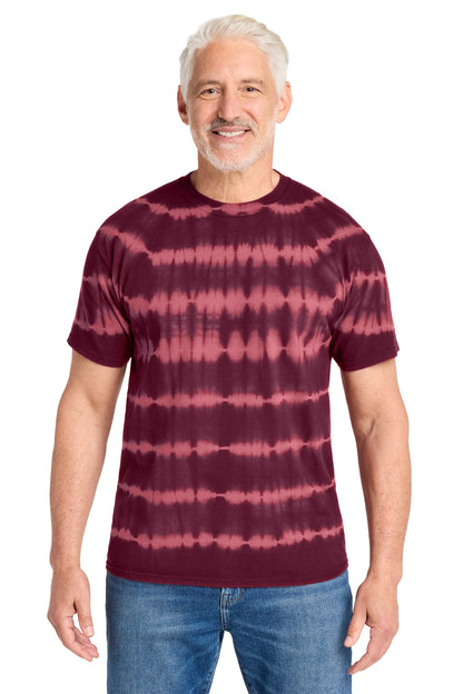 Merlt/Burg Port & Co Allover Stripe Tie-Dye Tee PC142