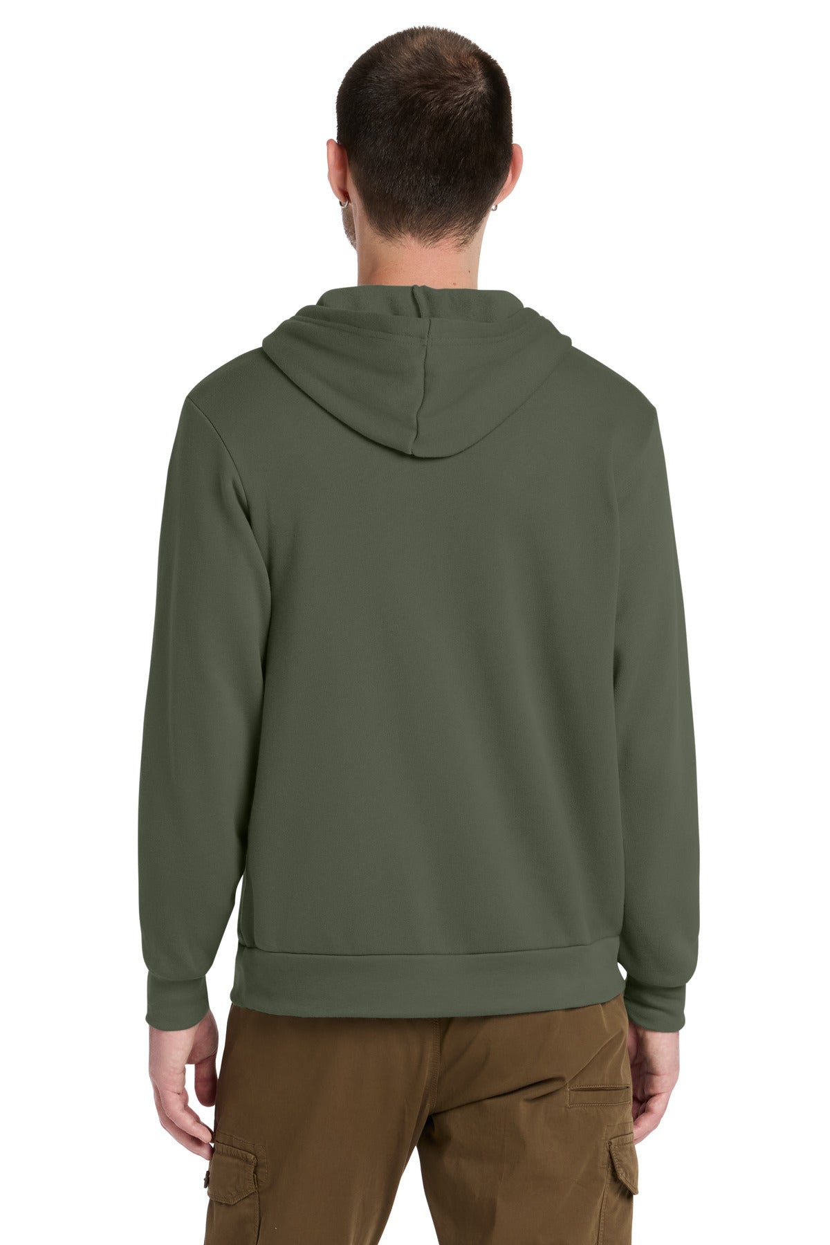 MilGreen BELLA+CANVAS Unisex Sponge Fleece Pullover Hoodie. BC3719 plain