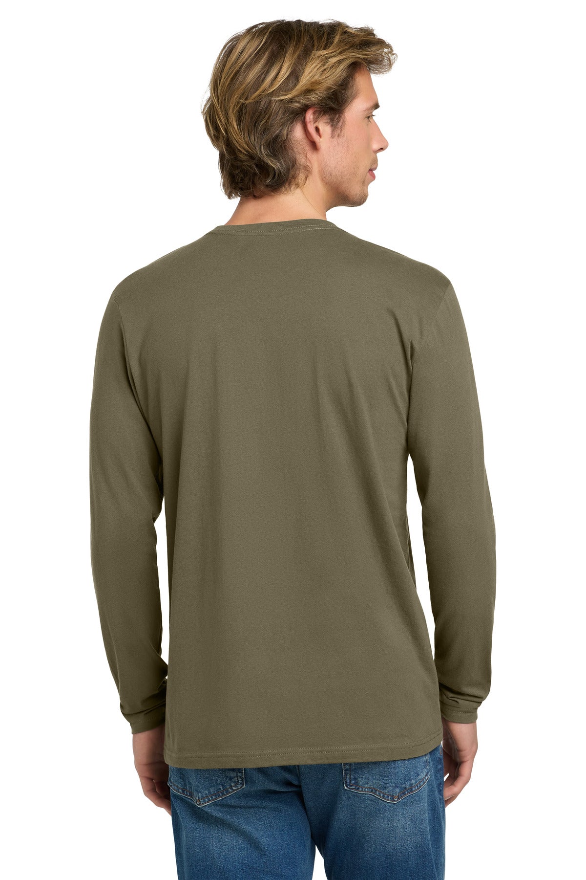 MilGreen Next Level Apparel Cotton Long Sleeve Tee. NL3601 plain