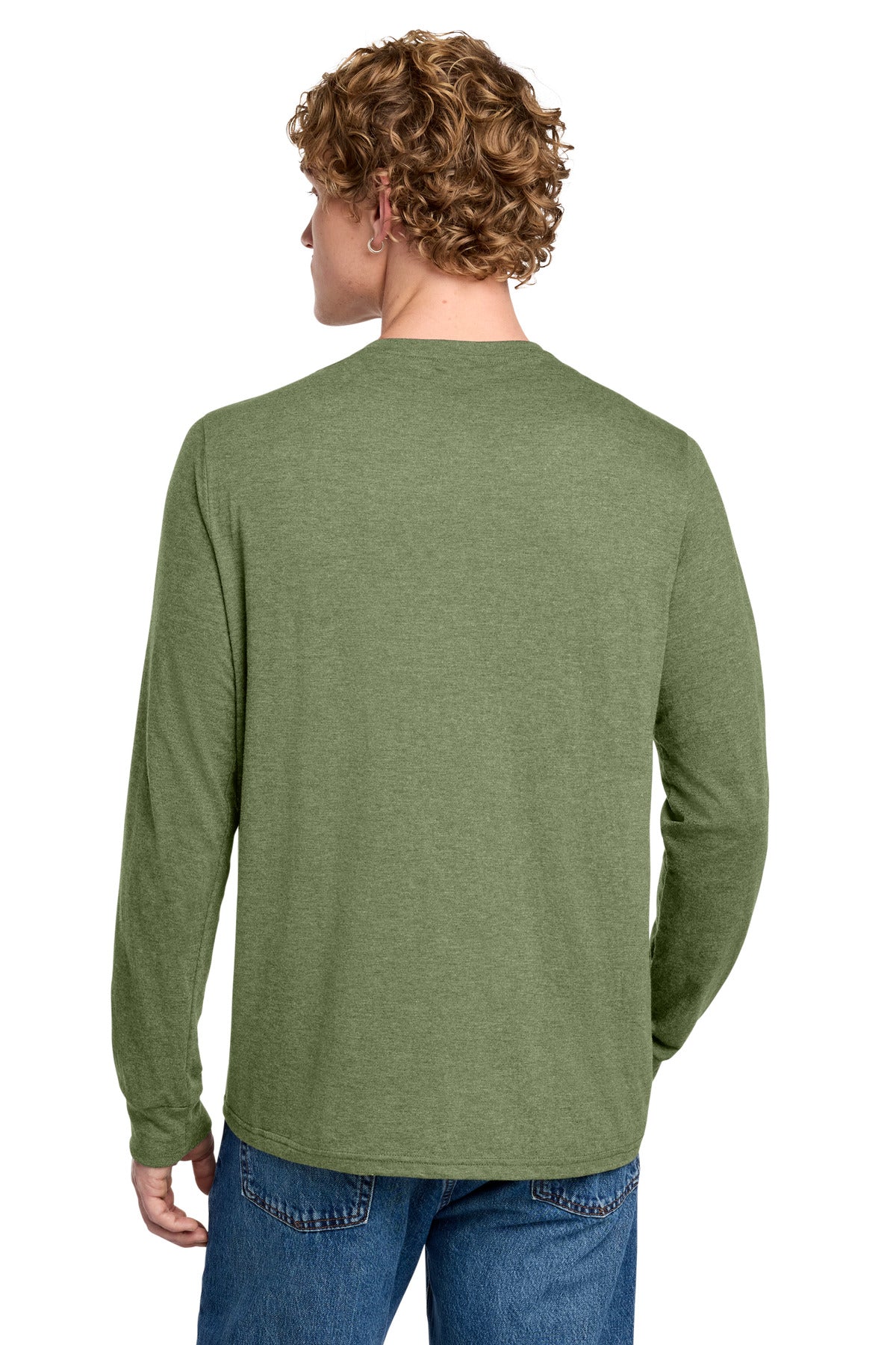 MilGrnFst District Perfect Tri Long Sleeve Henley DT145 plain