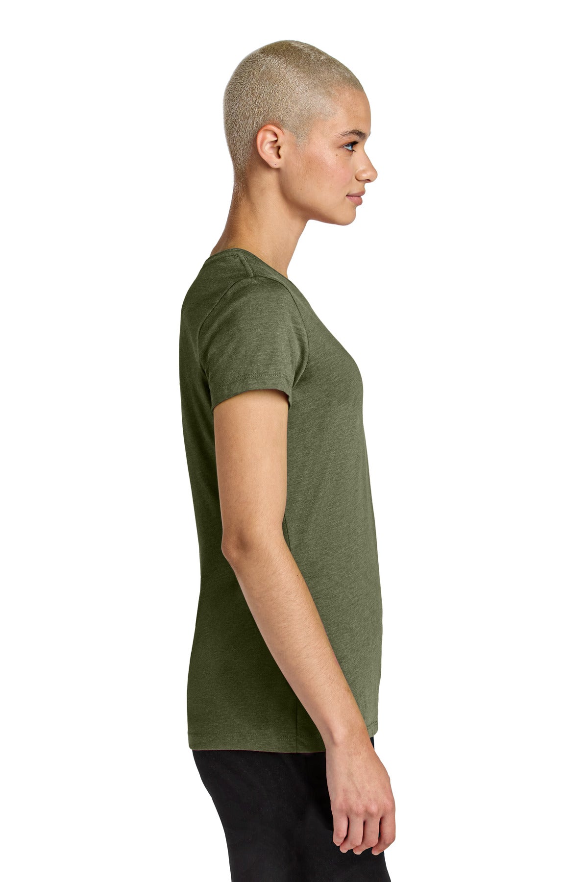 MilGrnHtr District Women's Perfect Weight CVC Tee DT188 plain