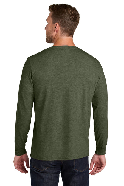 MilGrnHtr Jerzees Ultimate Unisex Ring Spun Long Sleeve T-Shirt IC46L plain