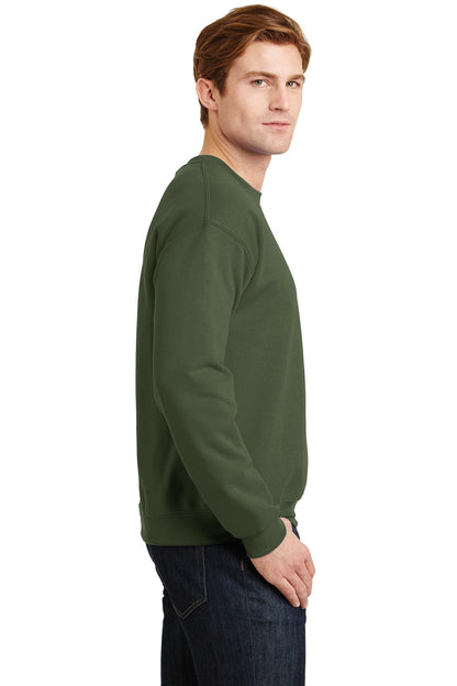 Military Green Gildan Heavy Blend Crewneck Sweatshirt. 18000 plain