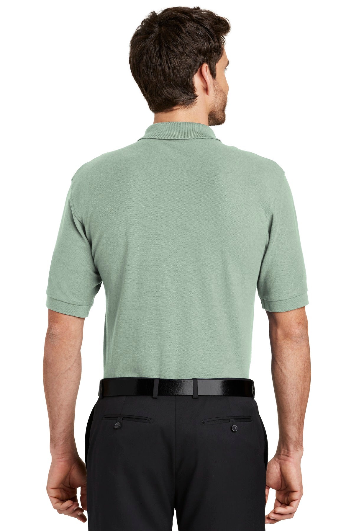 Mint Green Port Authority Silk Touch Polo K500 plain