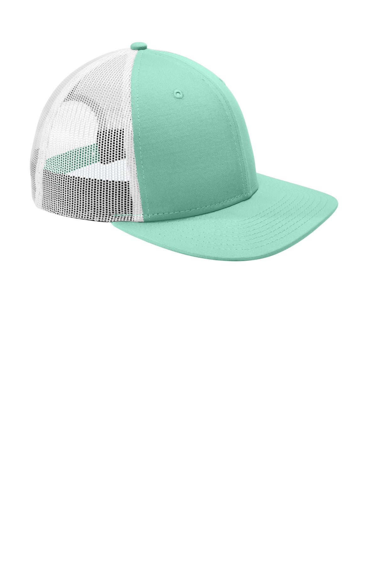 Mint/White New Era Snapback Low Profile Trucker Cap NE207 plain