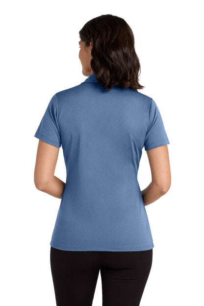Moonlt Blue He Port Authority Women's Heathered Silk Touch Performance Polo. LK542 plain