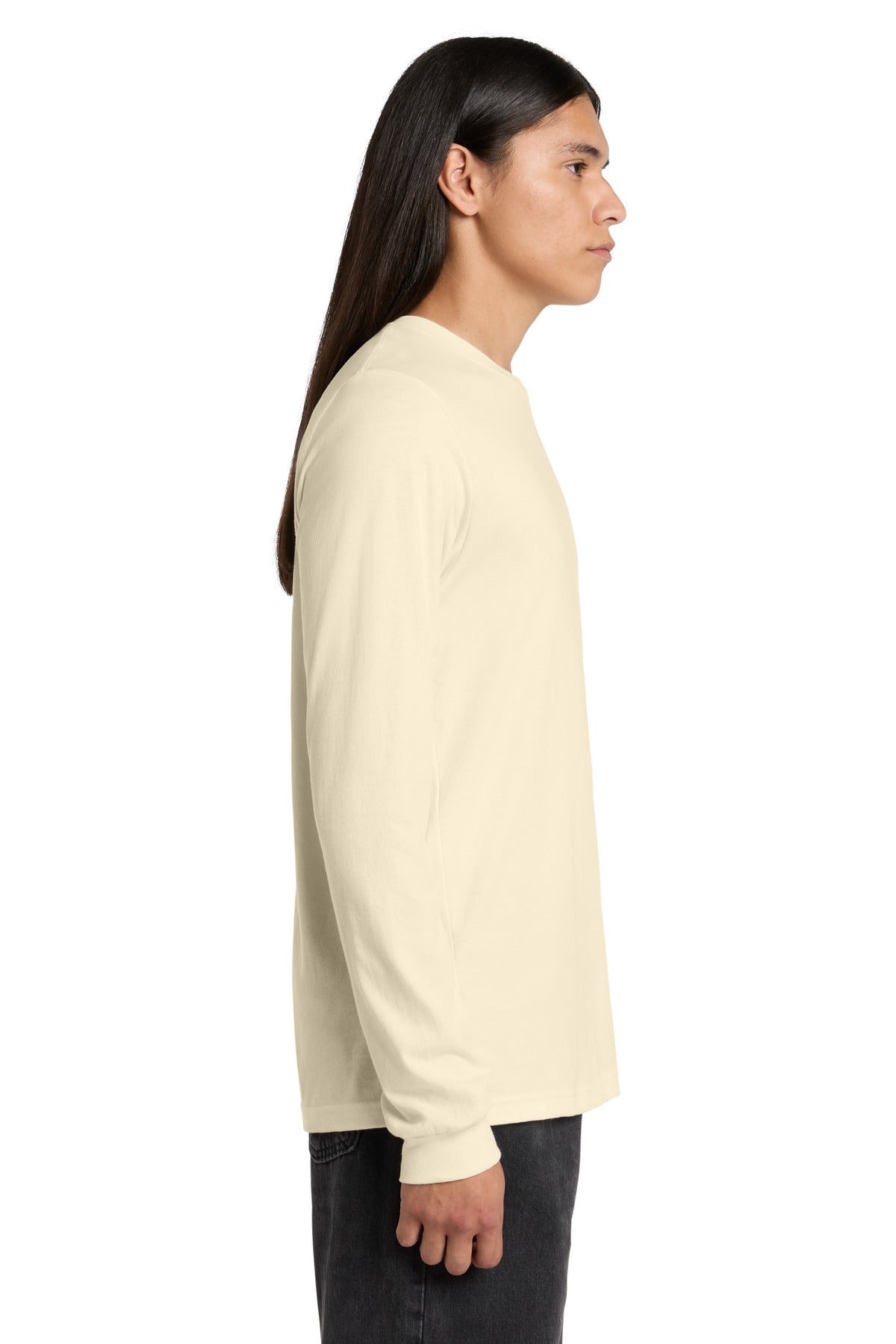 Natural BELLA+CANVAS Unisex Jersey Long Sleeve Tee. BC3501 plain
