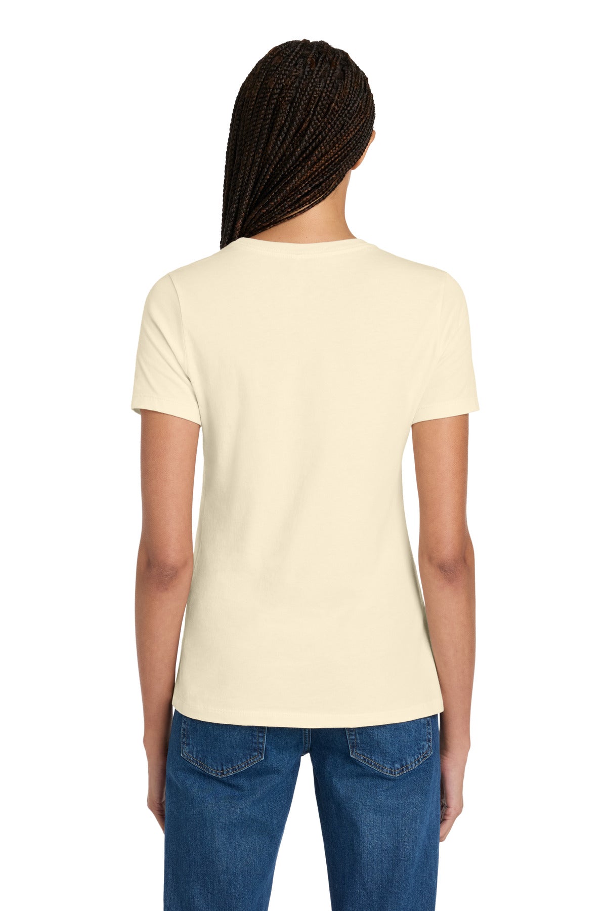 Natural BELLA+CANVAS Women's Relaxed Jersey Short Sleeve Tee. BC6400 plain