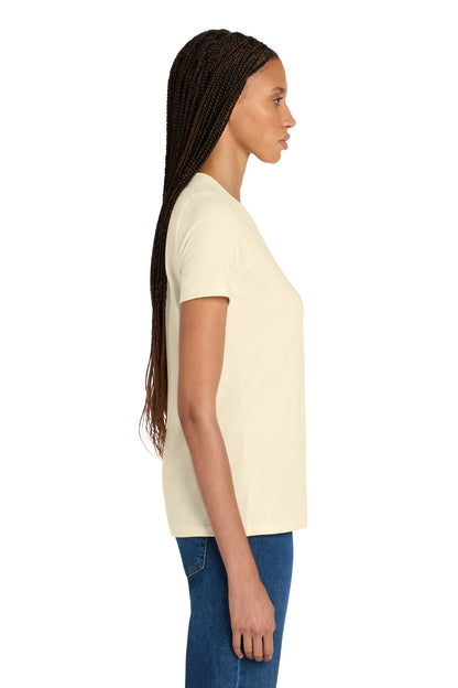 Natural BELLA+CANVAS Women's Relaxed Jersey Short Sleeve Tee. BC6400 plain