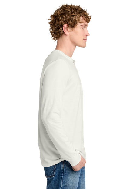 Natural District Perfect Tri Long Sleeve Henley DT145 plain