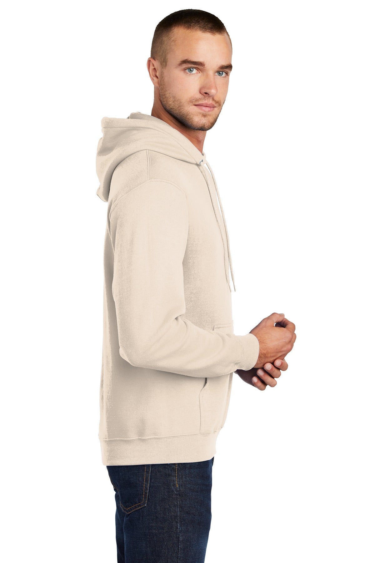 Natural Port & Co Core Fleece Pullover Hooded Sweatshirt. PC78H