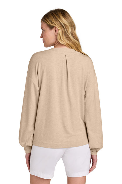 NaturalHtr TravisMathew Women's Long Weekend V-Neck TM1LD009 plain