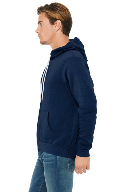 Navy BELLA+CANVAS Unisex Sponge Fleece Pullover Hoodie. BC3719 plain