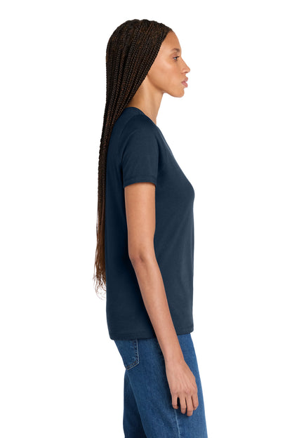 Navy BELLA+CANVAS Women's Relaxed Jersey Short Sleeve Tee. BC6400 plain