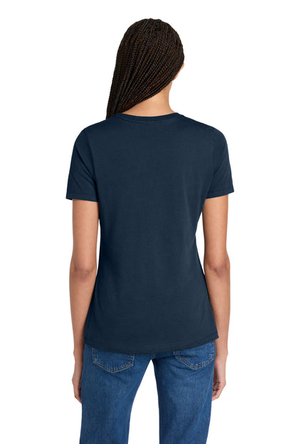 Navy BELLA+CANVAS Women's Relaxed Jersey Short Sleeve Tee. BC6400 plain