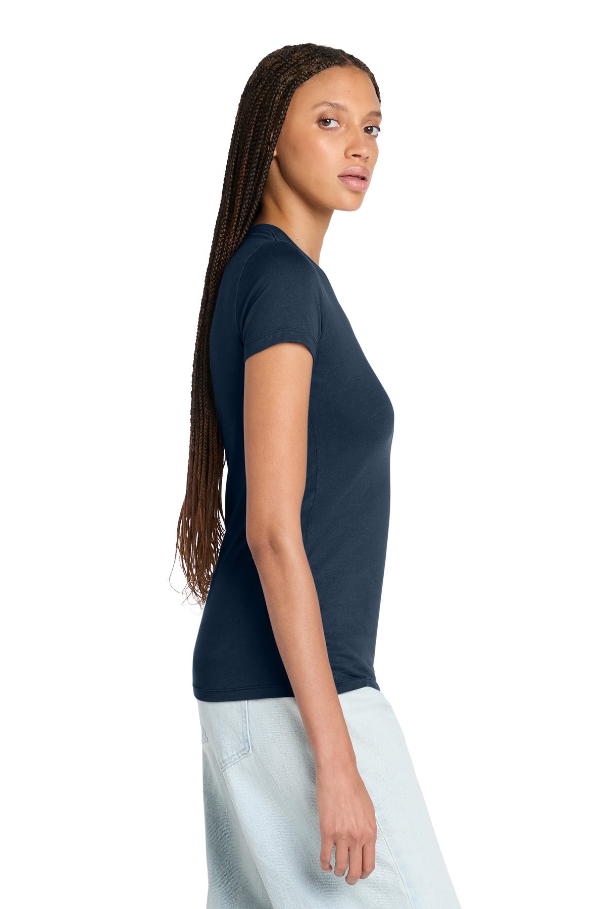 Navy BELLA+CANVAS Women's Slim Fit Tee. BC6004