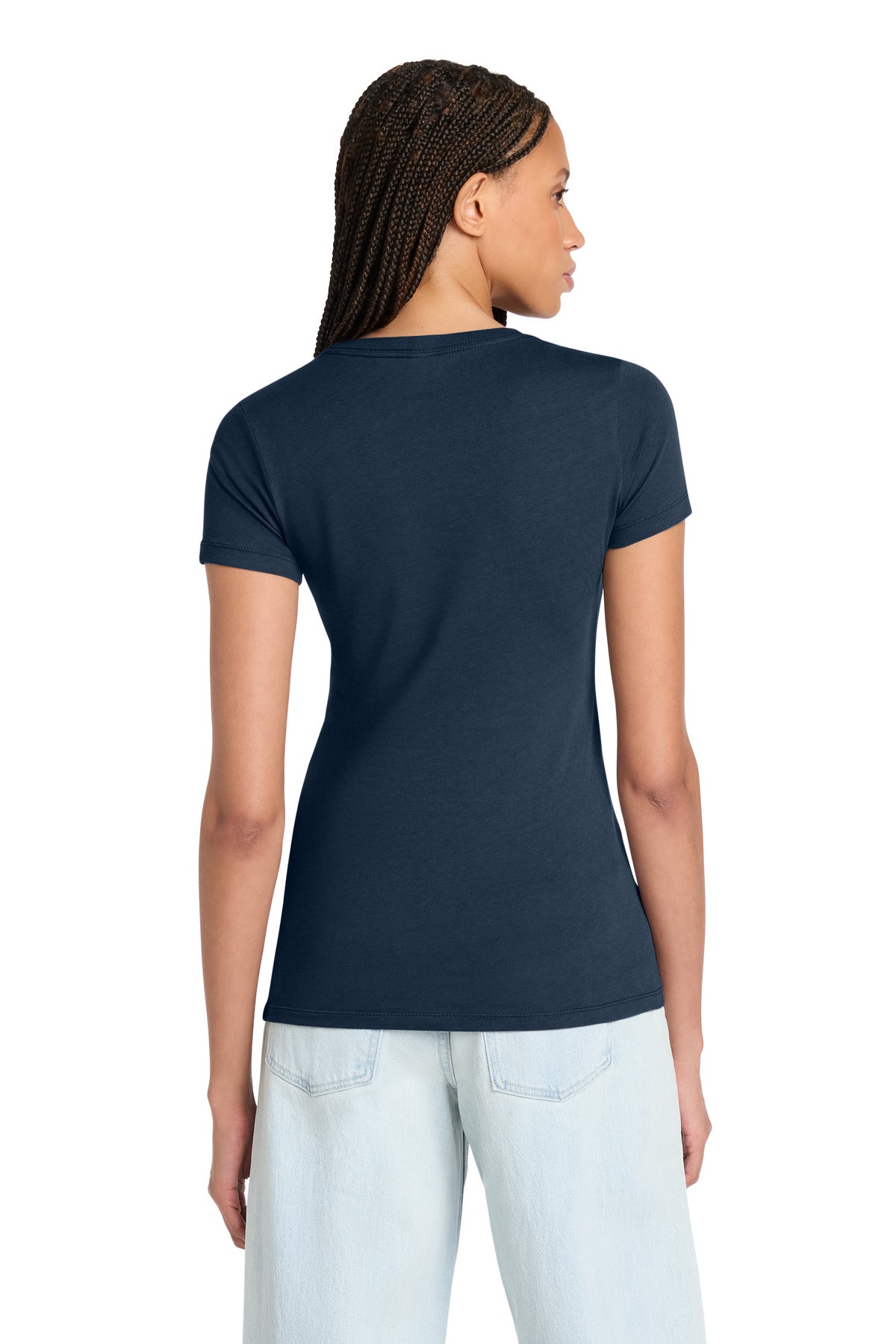 Navy BELLA+CANVAS Women's Slim Fit Tee. BC6004