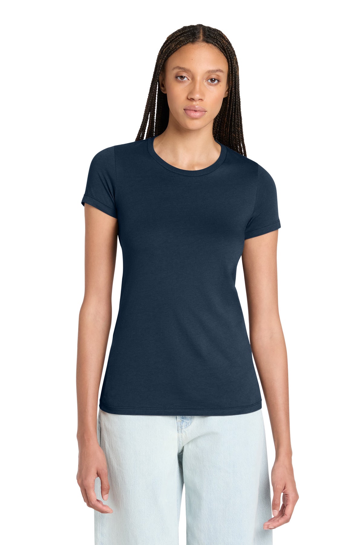 Navy BELLA+CANVAS Women's Slim Fit Tee. BC6004