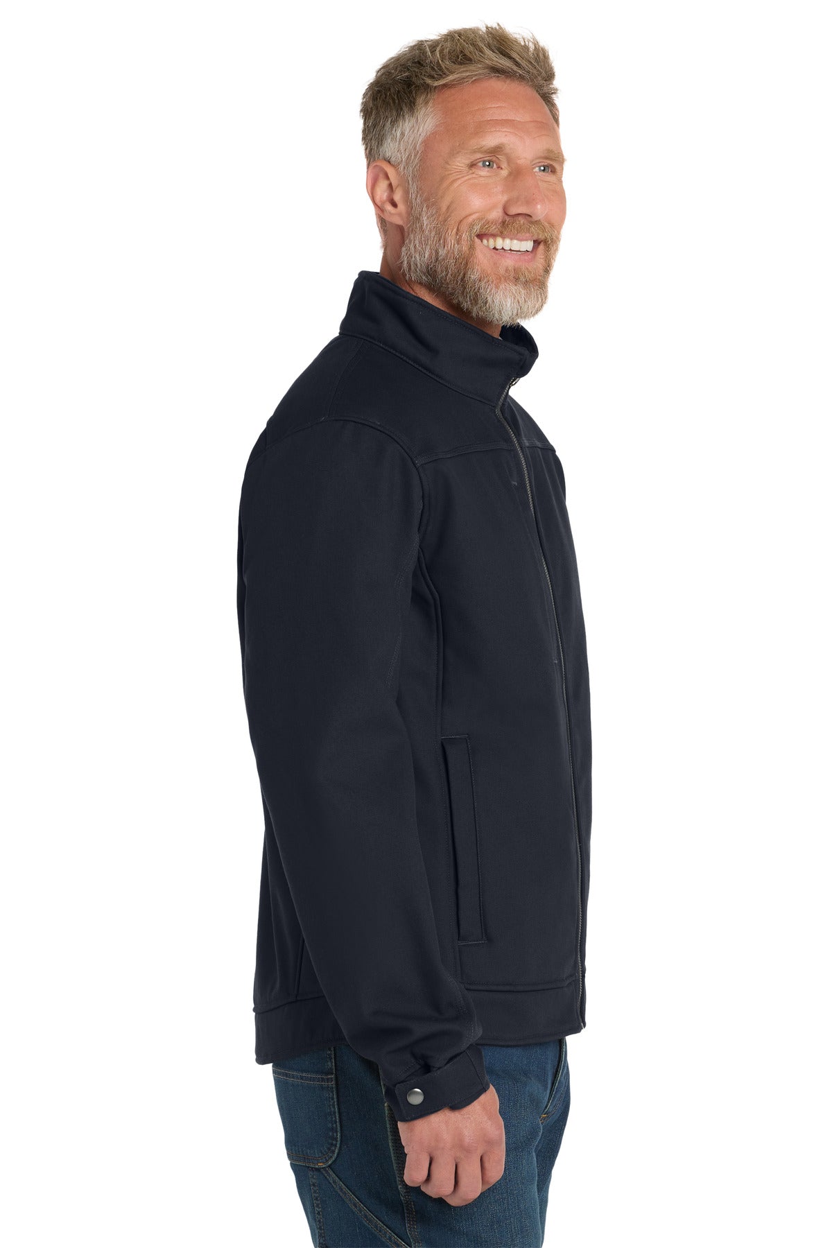Navy Blue CornerStone Duck Bonded Soft Shell Jacket CSJ60 plain