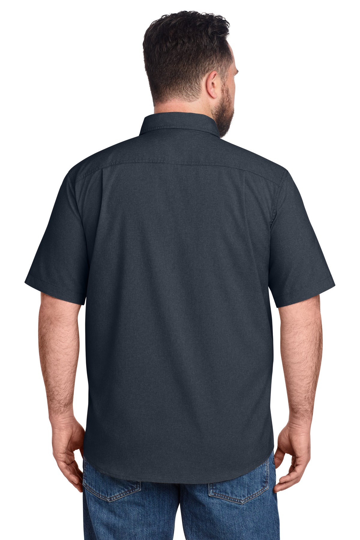 Navy Carhartt Force Solid Short Sleeve Shirt CT105292 plain