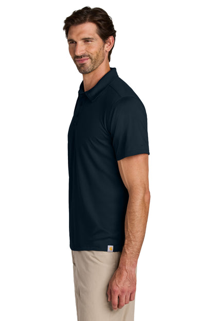 Navy Carhartt Force Sun Defender Polo CT106899 plain