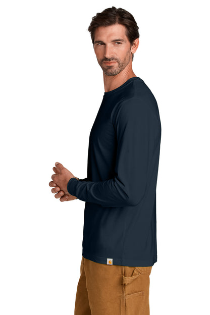 Navy Carhartt Long Sleeve T-Shirt CT106921 plain