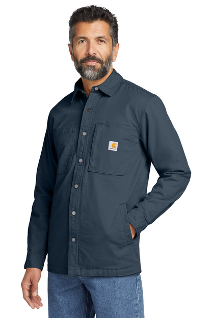 Navy Carhartt Rugged Flex Fleece-Lined Shirt Jac CT105532