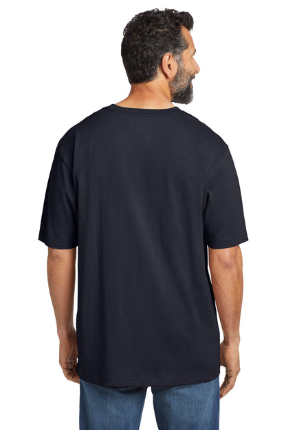 Navy Carhartt Tall Workwear Pocket Short Sleeve T-Shirt. CTTK87 plain