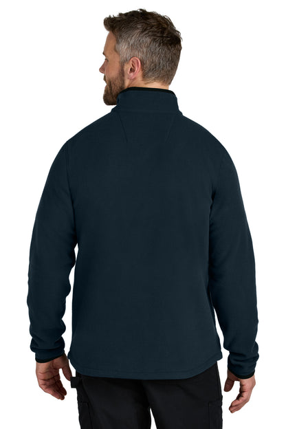 Navy Carhartt Textured 1/2-Zip Fleece Jacket CT106417 plain