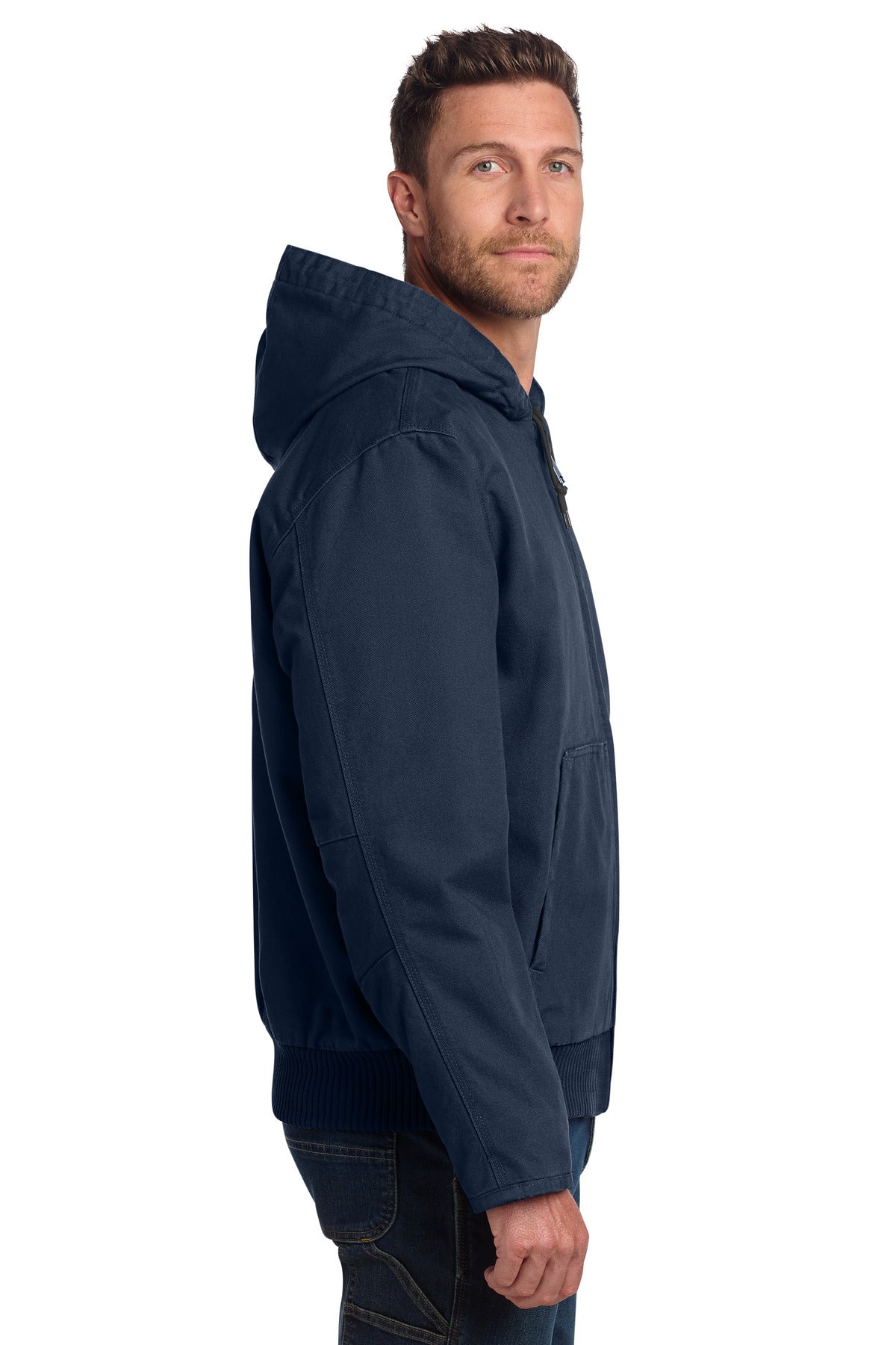 Navy Carhartt Washed Duck Active Jac. CT104050 plain