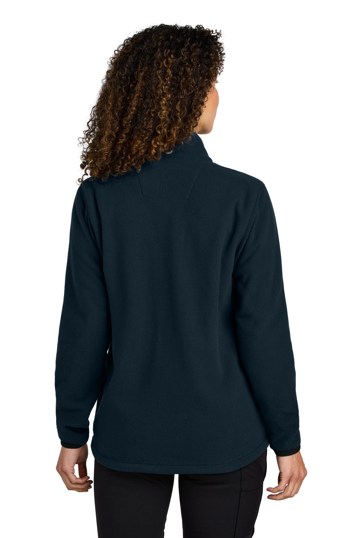 Navy Carhartt Women's Textured Full-Zip Fleece Jacket CT106419 plain