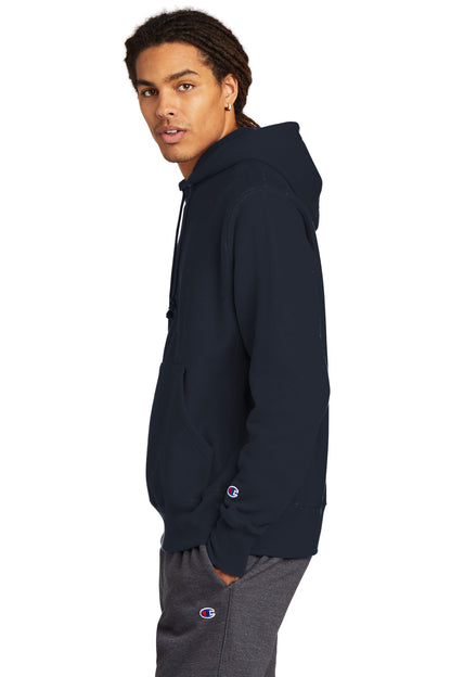 Navy Champion Reverse Weave Hooded Sweatshirt S101 plain