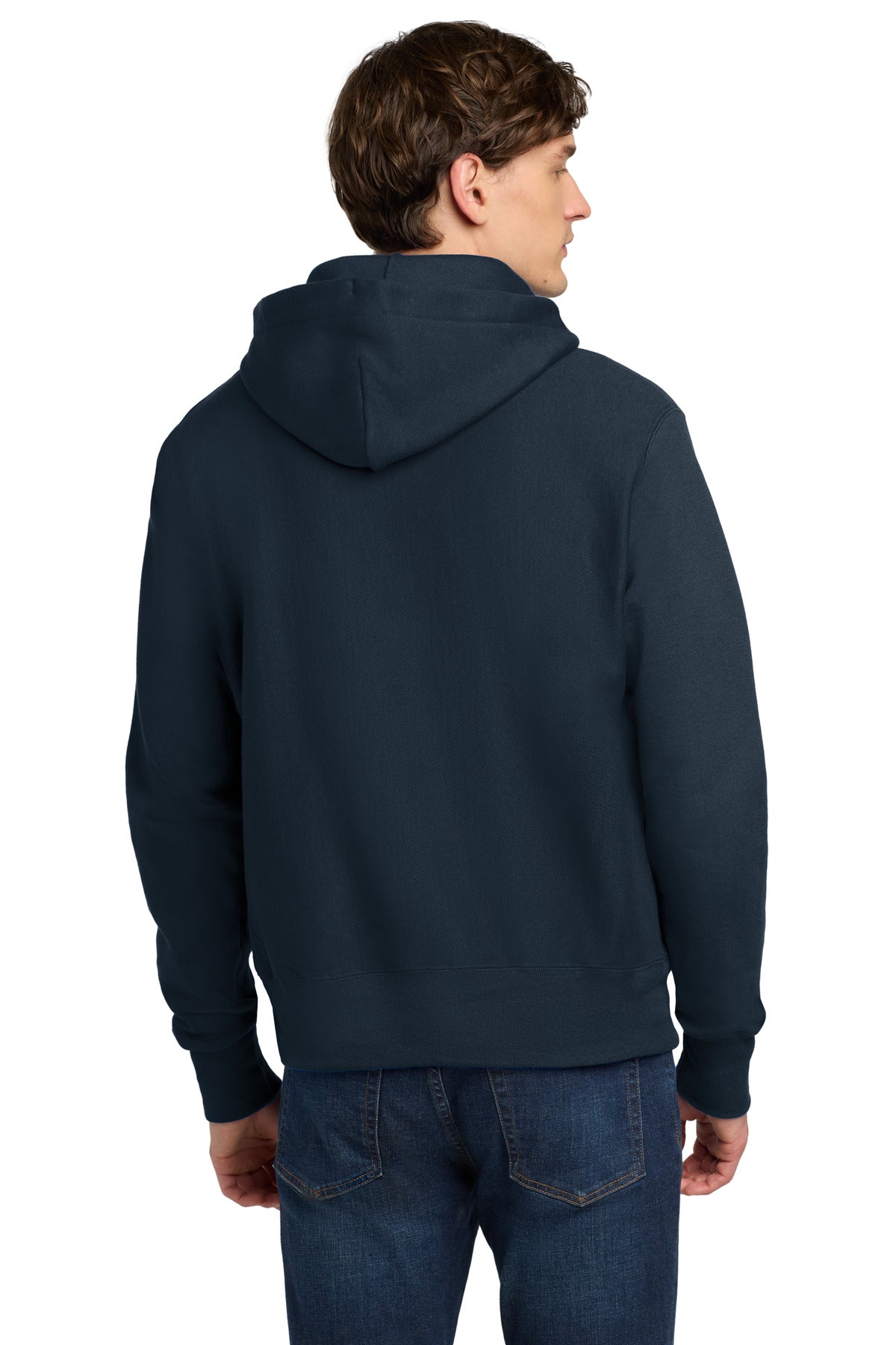 Navy Champion Reverse Weave Hooded Sweatshirt S101