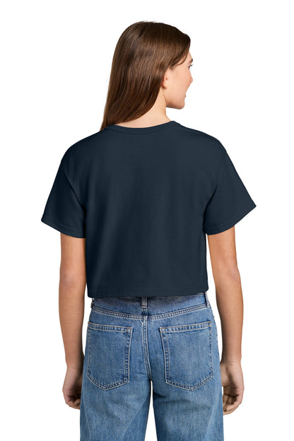 Navy Champion Women's Cropped Heritage Tee T453W plain