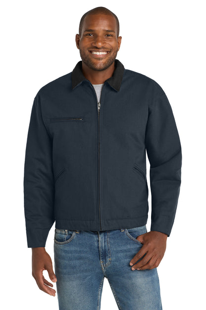 Navy CornerStone Tall Duck Cloth Work Jacket. TLJ763