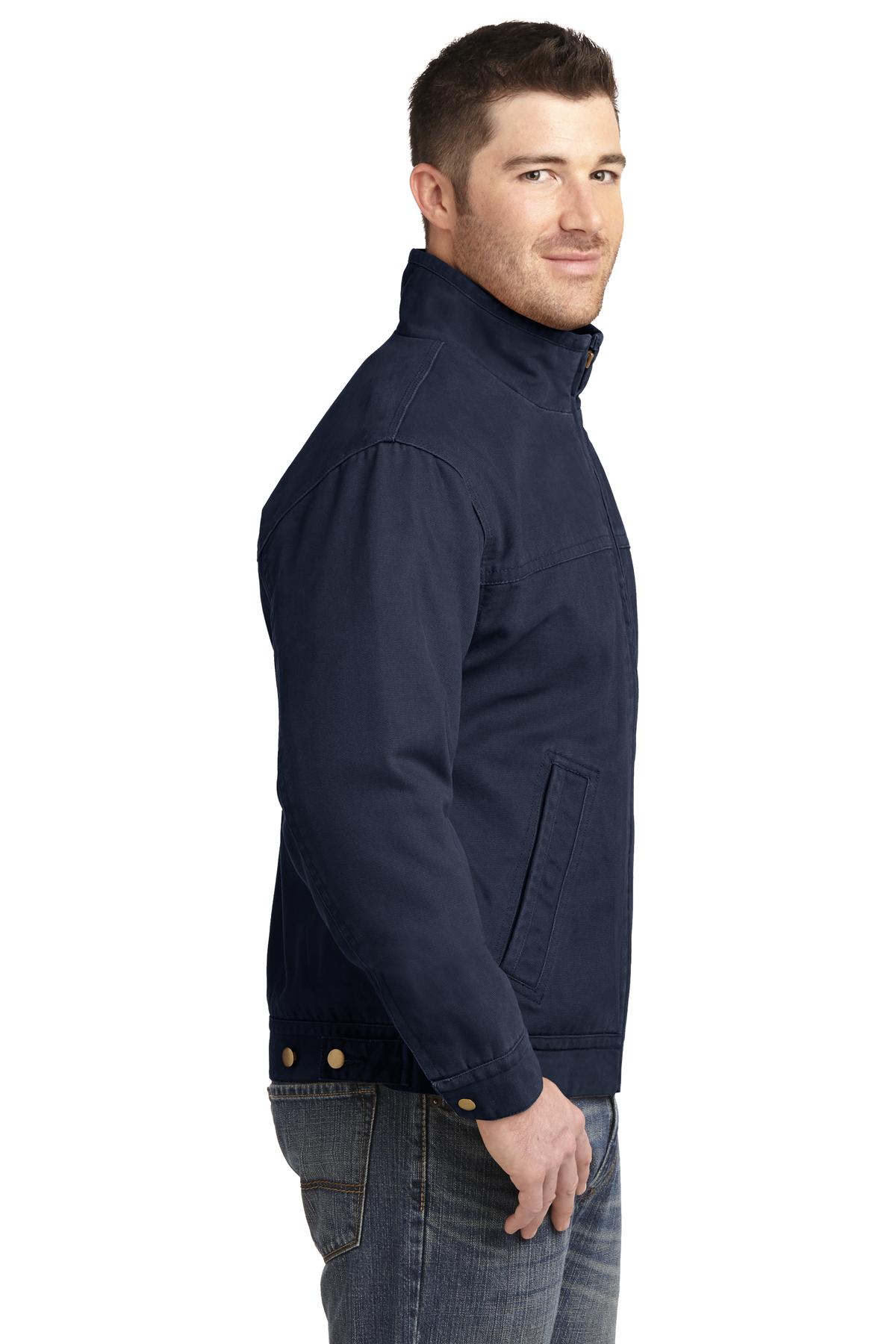 Navy CornerStone Washed Duck Cloth Flannel-Lined Work Jacket. CSJ40 plain