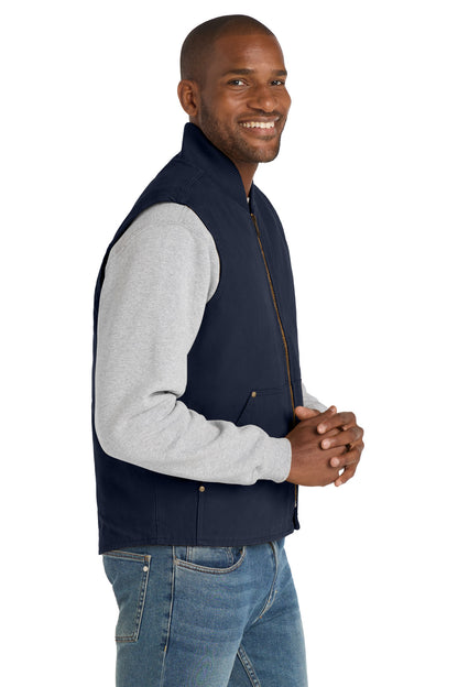 Navy CornerStone Washed Duck Cloth Vest. CSV40 plain