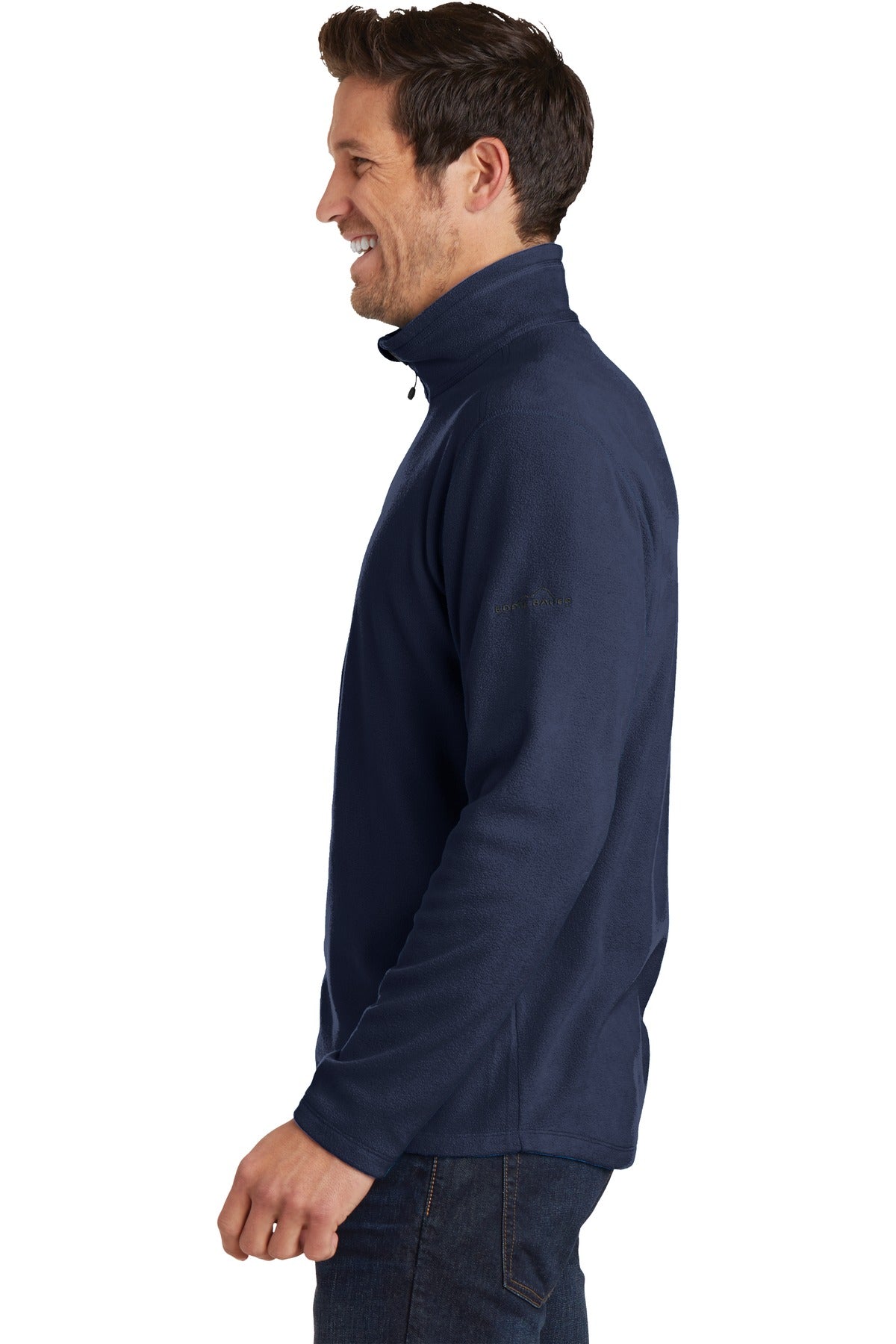Navy Eddie Bauer 1/2-Zip Microfleece Jacket. EB226 plain