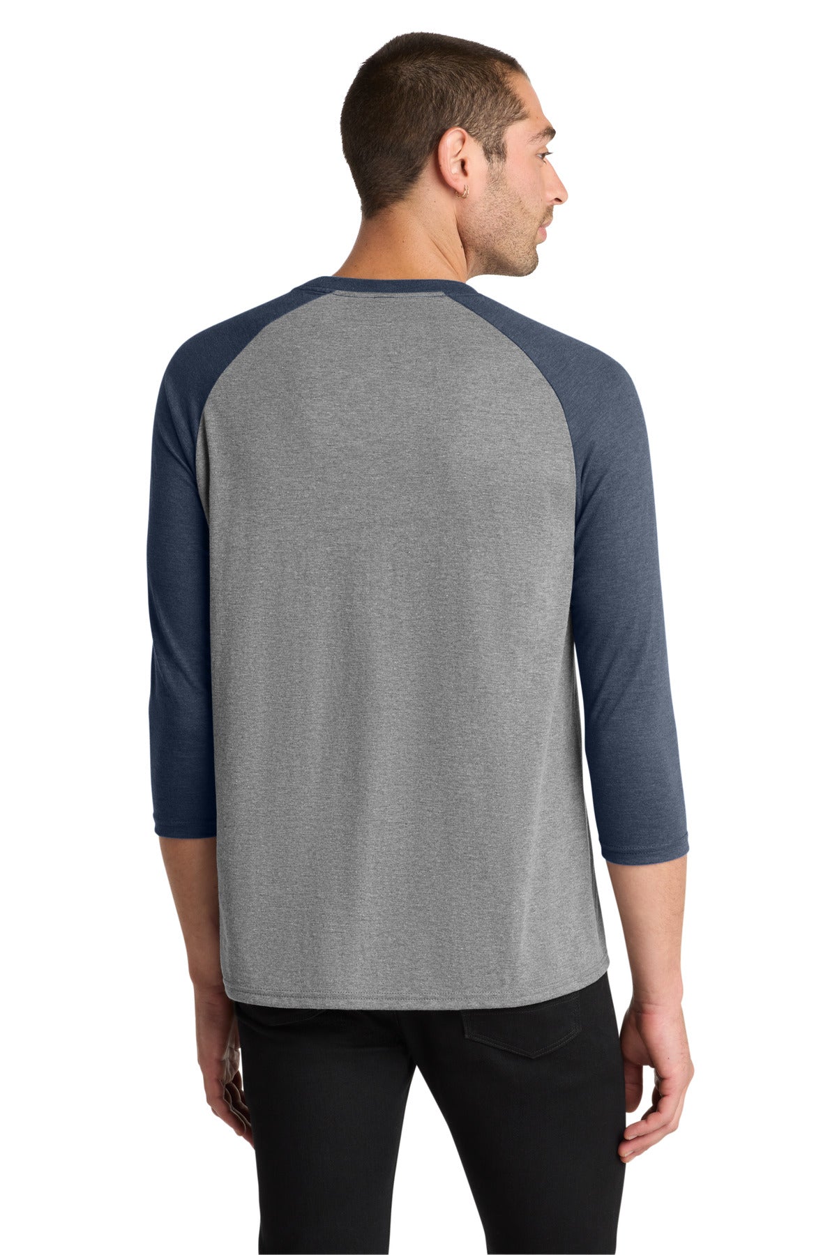 Navy Fr/Gry Fr District Perfect Tri 3/4-Sleeve Raglan. DM136 plain