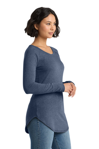Navy Frost District Women's Perfect Tri Long Sleeve Tunic Tee. DT132L plain