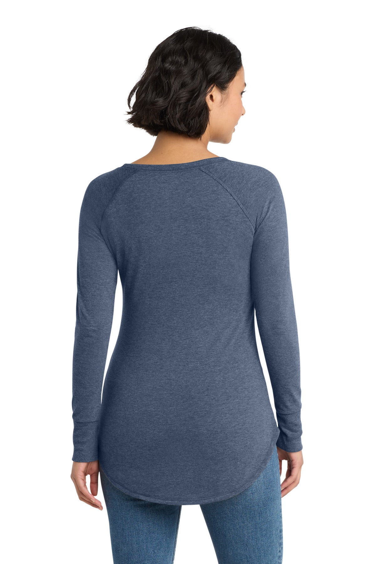 Navy Frost District Women's Perfect Tri Long Sleeve Tunic Tee. DT132L plain