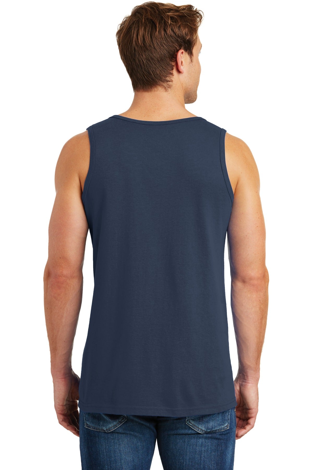 Navy Gildan Heavy Cotton Tank Top. G5200 plain