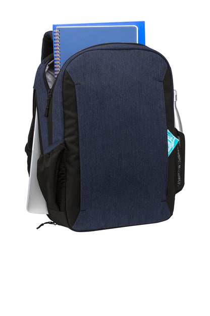Navy Heather Port Authority Vector Backpack. BG209 plain