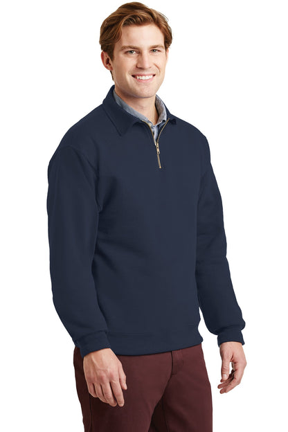 Navy Jerzees Super Sweats NuBlend - 1/4-Zip Sweatshirt with Cadet Collar. 4528M plain