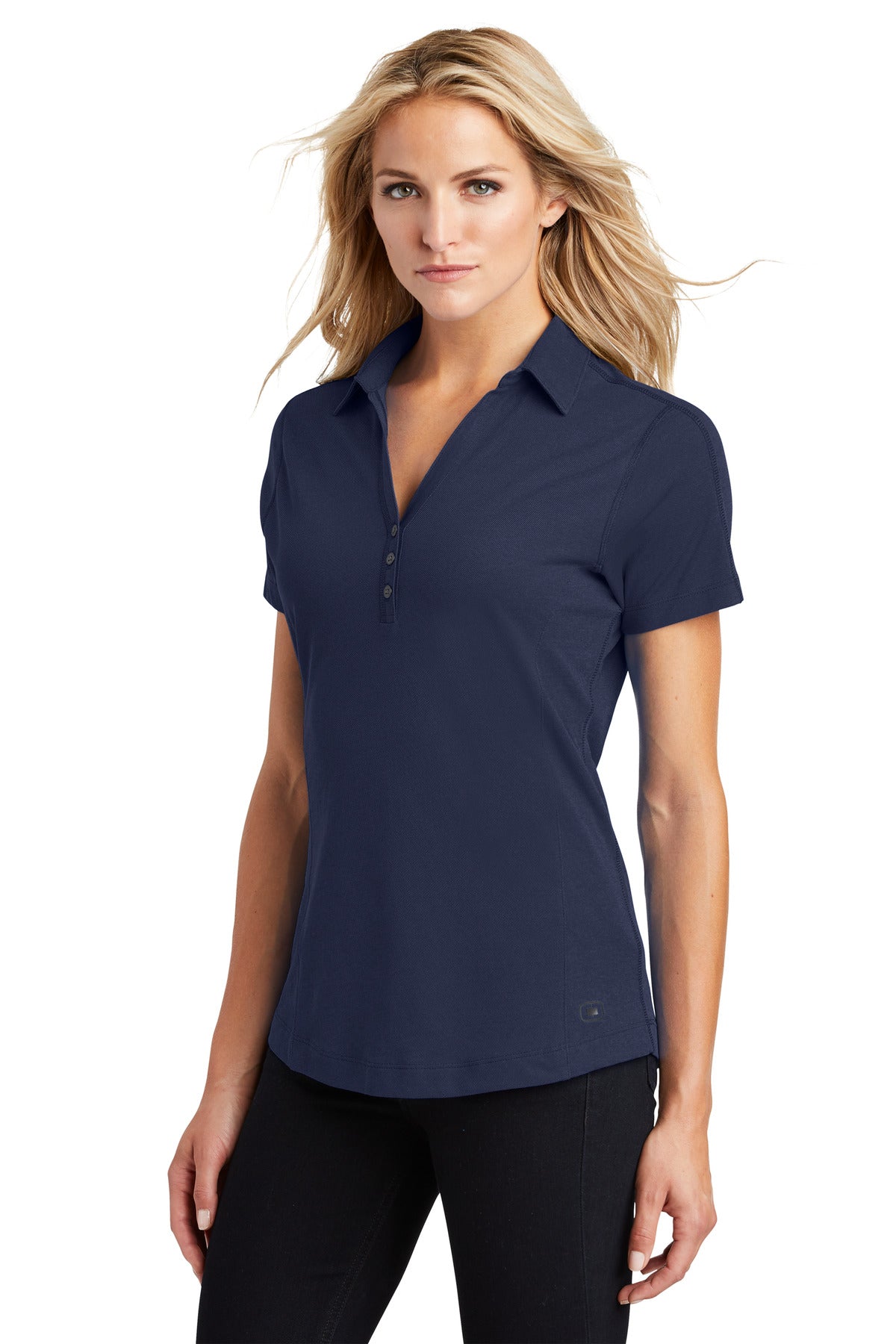 Navy OGIO Women's Onyx Polo. LOG126 plain