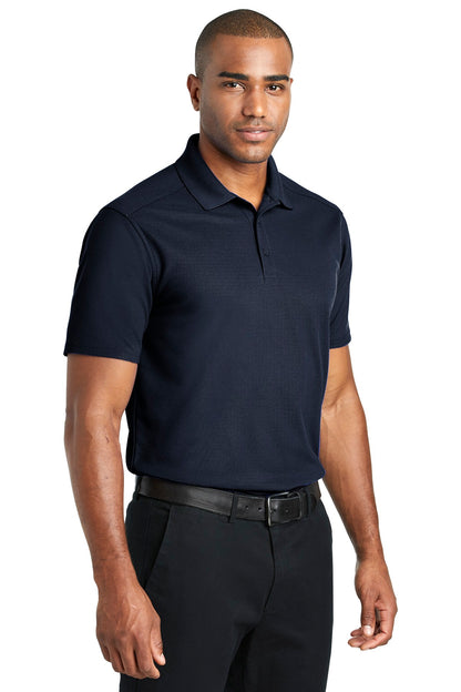 Navy Port Authority EZPerformance Pique Polo. K600 plain