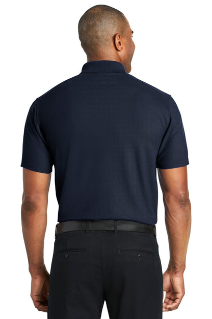Navy Port Authority EZPerformance Pique Polo. K600 plain