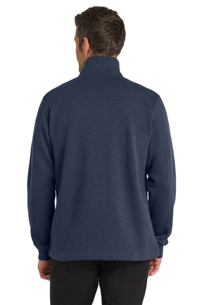 Navy Port Authority Slub Fleece 1/4-Zip Pullover. F295 plain